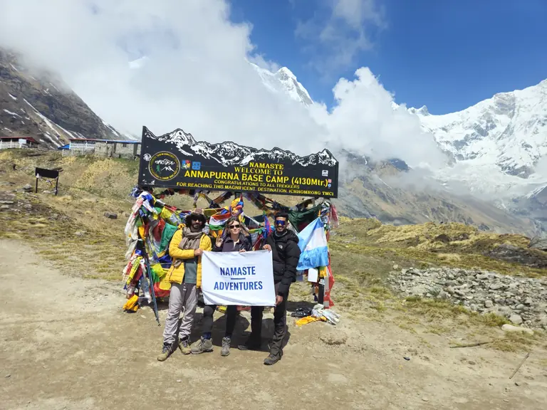 Namaste Adventures group at Annapurna Base Camp