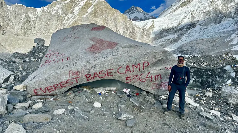 Mohan at Mount Everest Base Camp in Nepal